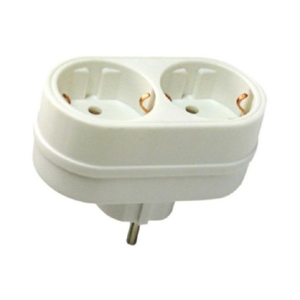 Adaptador Schuko 2 Tomas 16A Frontales