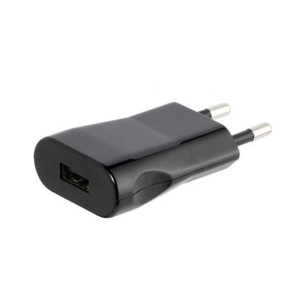 Cargador Casa 1A Salida USB Color Negro