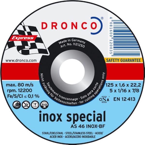 Disc ACS60T 115x1,0mm Inoxidable Dronco