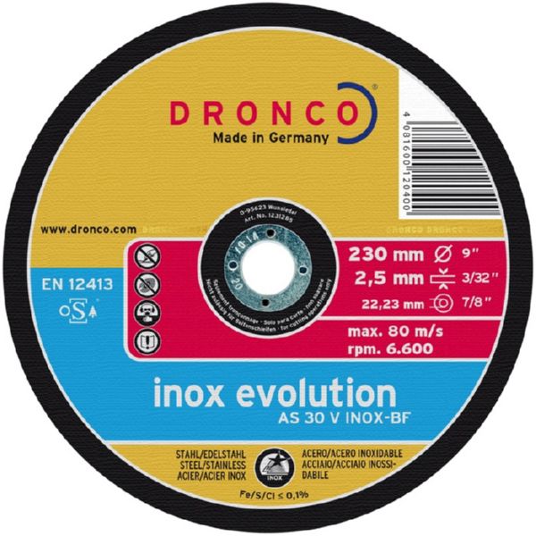Disco Corte Ø180x2,5mm Inox Evolution