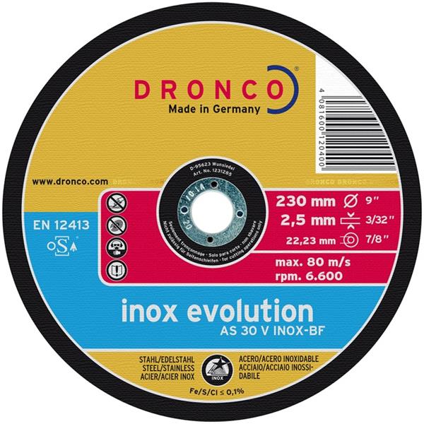 Disco Corte Ø230x2,5mm Inox Evolution