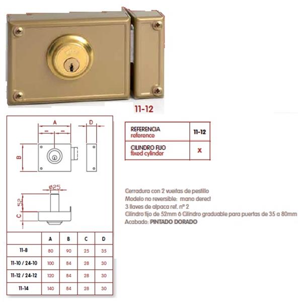 Jis Cerradura 11-12 D