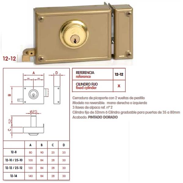 Jis Cerradura 12-12 I